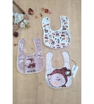 Çift Katlı  Çıtçıtlı Bebek Mama ve Salya Önlük 3 Adet STL6427