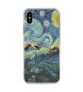 Iphone Xsmax Uyumlu Sanatsal Vintage Desenli Şeffaf Telefon Kılıfı