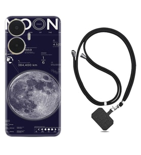 Realme C55 Kılıf Resimli Boyun Askılı İpli Desenli Silikon Moon info 1424