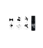 Kalp Çiçek Spray Tattoo Geçici Siyah Sprey Dövme Seti