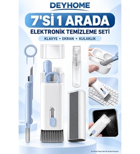 7'si 1 Arada Elektronik Temizleyici Kiti, Fırçalı Klavye Temizleyici Kiti, Airpods Pro için 3'ü 1 Arada Temizleme Kalemi, Kulaklık, Klavye, Dizüstü Bilgisayar, Telefon, PC Monitörü için