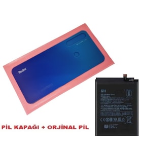 Tkgz Xiaomi Redmi NOTE 8 Arka Pil Batarya Kapağı + PİL(CAM) MAVİ