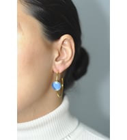Kadir Jewellery 22 Ayar Altın Kaplama Kadın Taşlı Küpe -El İşçiliği Ve Hipoalerjenik Küpe