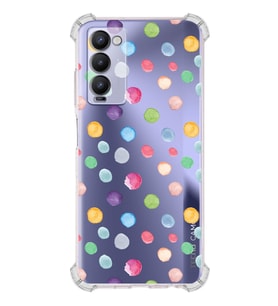 PrintiFy Tecno Camon 18 Uyumlu Water Color 6 Baskılı Şeffaf Köşe Korumalı Antişok Kılıf