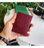 Modica® Montana - Hakiki Deri Minimalist Katlanabilir Cüzdan (Bordo)