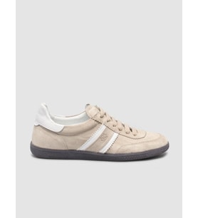 %100 Hakiki Deri Bej Bağcıklı Kadın Sneaker