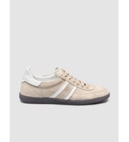 %100 Hakiki Deri Bej Bağcıklı Kadın Sneaker