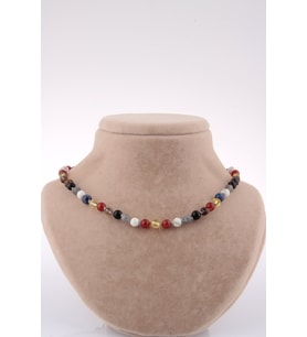 Öğrenci Kolyesi Kehribar-akik-lapis-labradorit-havlit-pembe Kuvars-dumanlı Kuvars-kaplan Gözü