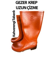 Gezer Krep Uzun Çizme Kahverengi Tabanlı