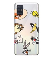 Samsung Galaxy A71 Uyumlu Bugs Bunny Tüm Karakterler Tasarımlı Şeffaf Telefon Kılıfı