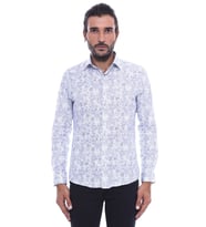 Desenli Slim Fit Uzun Kollu Gömlek  Wessi (Gri)