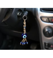 Makrome Anahtarlık Cam Nazar Boncuklu Jüt İpli 15-18 cm