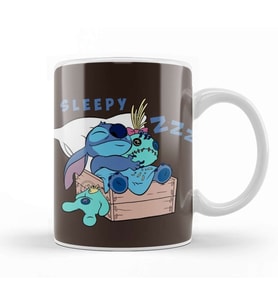 Stitch Sleepy Cute Kupa Bardak Porselen