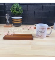 Kişiye Özel Ofis Masa İsimliği ve Kupa Bardak Hediye Seti (Model 1)