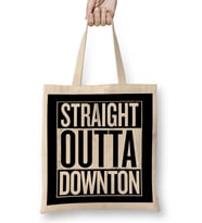 Straight Outta Downton Abbey White Bez Çanta Uzun Saplı