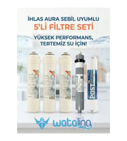 Ihlas Aura Cebilon Unique Dijital Su Arıtma Cihazı Uyumlu 5'li Ön Filtre Seti