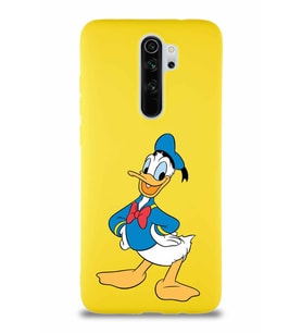 Xiaomi Redmi Note 8 Pro Soft Premier Kapak Donald Duck-C Tasarımlı Silikon Kılıf - Sarı (Şeffaf)