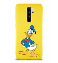Xiaomi Redmi Note 8 Pro Soft Premier Kapak Donald Duck-C Tasarımlı Silikon Kılıf - Sarı (Şeffaf)