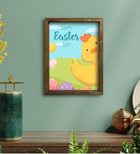 BK Gift Paskalya Bayramı Doğal Masif Ahşap Çerçeveli Tablo 30x40cm-5