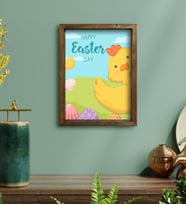 BK Gift Paskalya Bayramı Doğal Masif Ahşap Çerçeveli Tablo 30x40cm-5