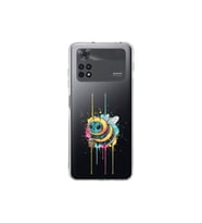 Poco M4 Pro ile uyumlu Splash arı tasarımlı şeffaf silikon kılıf