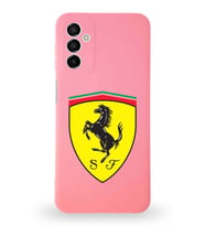 Samsung Galaxy M23 Uyumlu Lansman Kılıf. Altı Kapalı İçi Kadife  Ferrari Tasarımlı Silikon Kapak (Şeffaf)