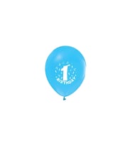 Happy Bırthday 1yaş"baskılı 12" A.mavi Pastel Balon