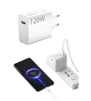 Type C Yüksek Hızlı Şarj Aleti Beyaz 120w Ultra Uzun Ömürlü