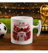 BK Gift Kişiye Özel Türkiye Taraftar Temalı 2026 Dünya Kupası Tasarımlı Hammer Kupa Bardak -2, Tek Yürek Milli Takım Ruhu