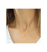 Gümüş Gold 3 Boyutlu S Harf Kadın Kolye CSR2183766