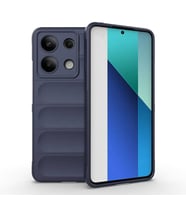 Xiaomi Redmi Note 13 4G Kılıf Esnek TPU Oyuklu Arka Yüzey Tasarımlı Etnik Silikon Kılıf (Lacivert)