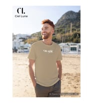 Nevermind Erkek Blocking Graphic Ciel Lune - Oversize T-Shirt (Bej)