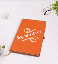 BK Gift Kişiye Özel İsimli Turuncu Termo Deri Defter Model 5