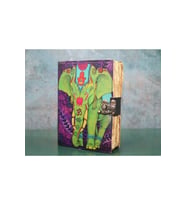Kişiye Özel Fil Tasarımı Deri Defter - 18x13cm