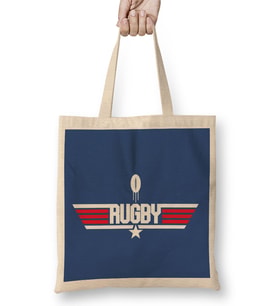 Top Gun Rugby Rugby Ball Logo Bez Çanta Uzun Saplı