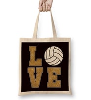 Love Volleyball Ball Sports Game Team Coach Training Athlete Bez Çanta Uzun Saplı