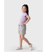 LCW Kids Gri Kalp Nakışlı Kız Çocuk Jean Şort