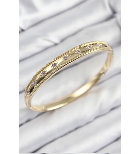 Pirinç Zirkon Taşlı Kutup Yıldızı Model Gold Renk Kadın Kelepçe
