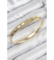 Pirinç Zirkon Taşlı Kutup Yıldızı Model Gold Renk Kadın Kelepçe