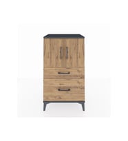 Hyperion Komodin 2 Raflı 2 Çekmeceli 2 Kapaklı 60x44x106 Antrasit-Çam