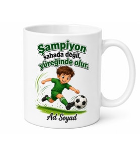 Çocuğa Hediye İsimli Futbolcu Temalı Özel Baskılı Porselen Kupa Bardak