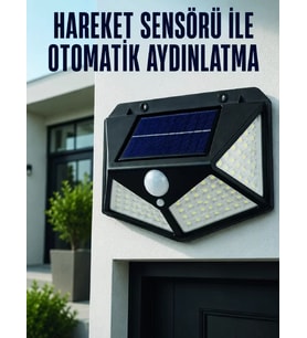 Hareket Sensörlü Güneş Enerjili Duvar Lambası Dış Mekan İçin Güçlü LED Aydınlatma