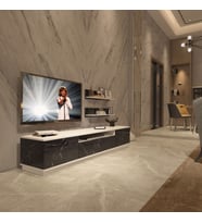 Decoraktiv Trio 4S Mdf Tv Ünitesi Tv Sehpası - Beyaz Siyah Mermer (Beyaz - Siyah Mermer)