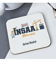 Kişiye Özel İnşaat Mühendislerine Özel Bardak Altlığı