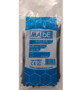 MADE KABLO BAĞI 3,6X150 mm SİYAH 100 LÜ