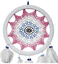 Pembe Nazar Motifli Kuş Tüylü Duvar Süsü (Çok Renkli)