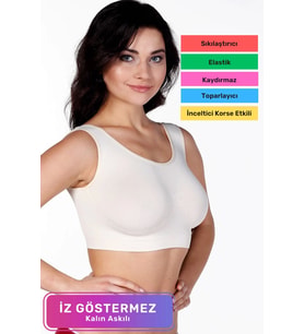 Özel Üretim Günlük Spor Sıkılaştırıcı Toparlayıcı Şekillendirici Kadın Kalın Askılı Pedsiz Rahat Dik (Ten)