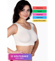 Özel Üretim Günlük Spor Sıkılaştırıcı Toparlayıcı Şekillendirici Kadın Kalın Askılı Pedsiz Rahat Dik (Ten)