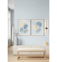 Tek Çizgi Minimalist Hayvan Figürleri 2’li Ahşap Çerçeveli Tablo Seti