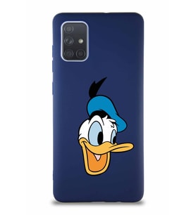 Samsung Galaxy A71 Soft Premier Kapak Donald Duck-A Tasarımlı Silikon Kılıf - Lacivert (Şeffaf)